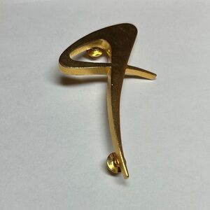 Modern Gold Tone Brooch